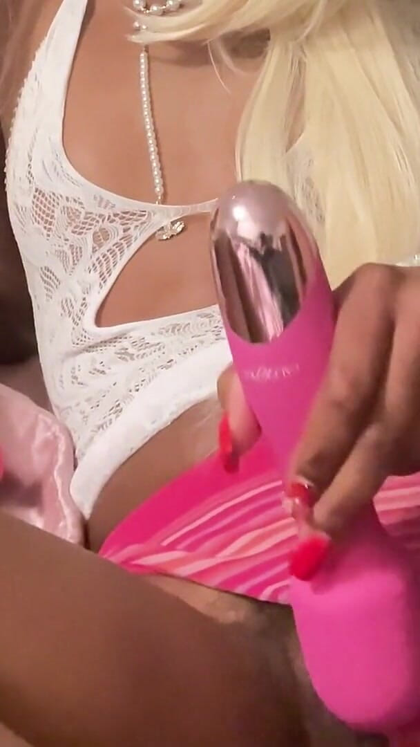 Cambodian Emily on the Bed with a Vibrator (Emilytyche)