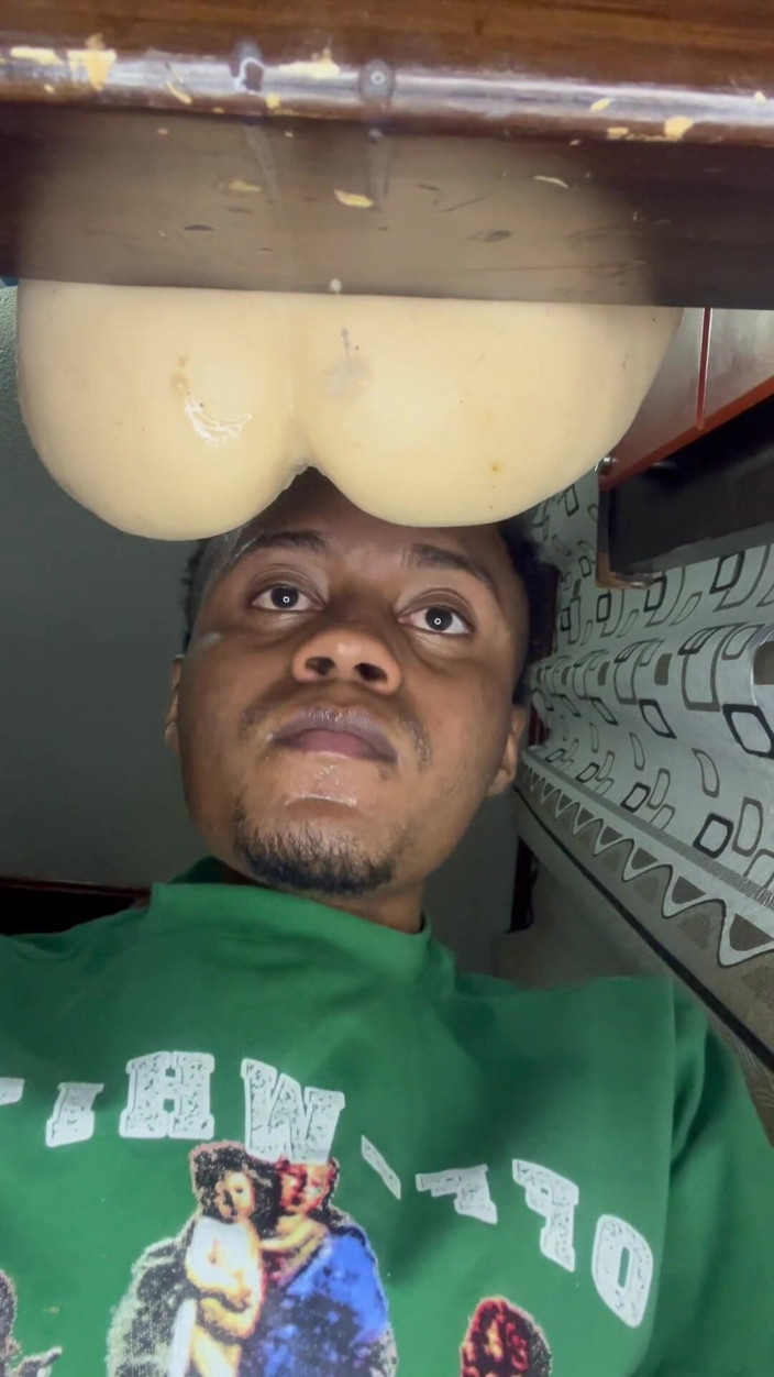 Black-2001: Stepdaddy Masturbates His Big Cock with Lots of Saliva and...