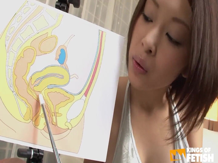 Pure Japanese adult video ( JAV): Japanese babe squirts and pisses while a guy analyzes her...