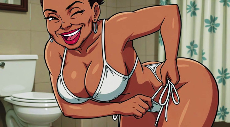 AI Porn: Ai scene del bagno stuzzicamento scuotendo il culo