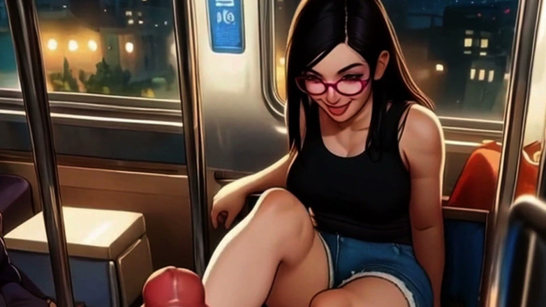 Spicy Toons: Hentai ragazza lin ti fa un footjob in treno