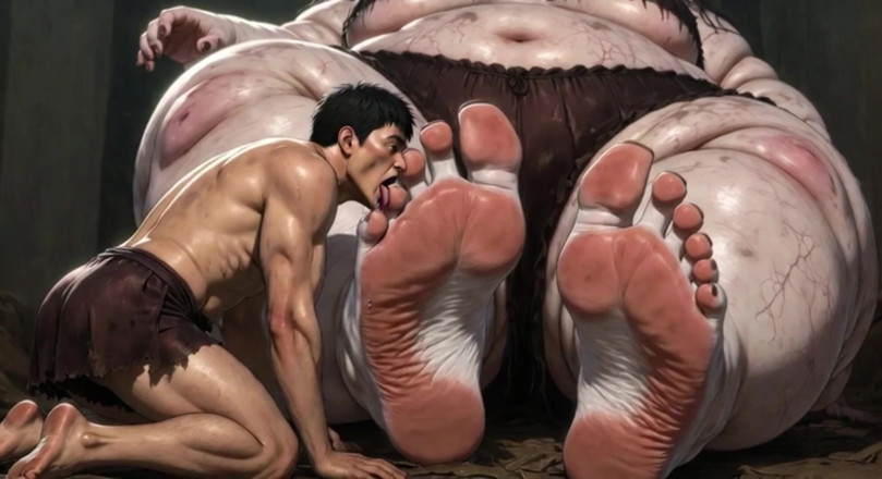 YOUR BEST FANTASY: Bbw béo phì khổng lồ - nô lệ liếm đôi chân khổng...