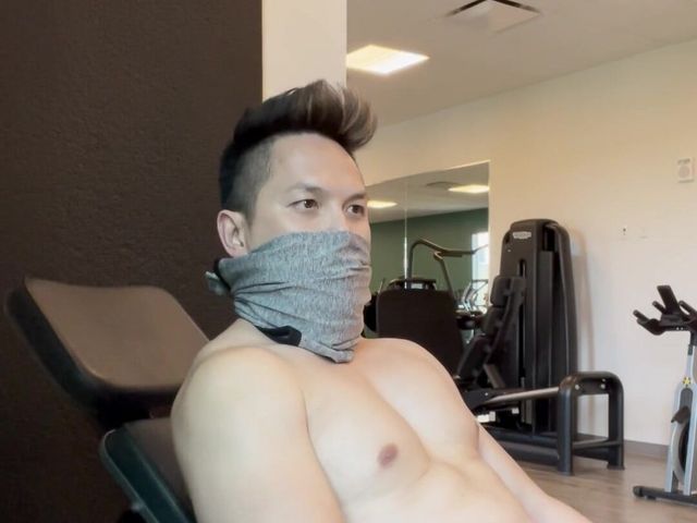 Mastarbating in the Gym (Bare naked boy)