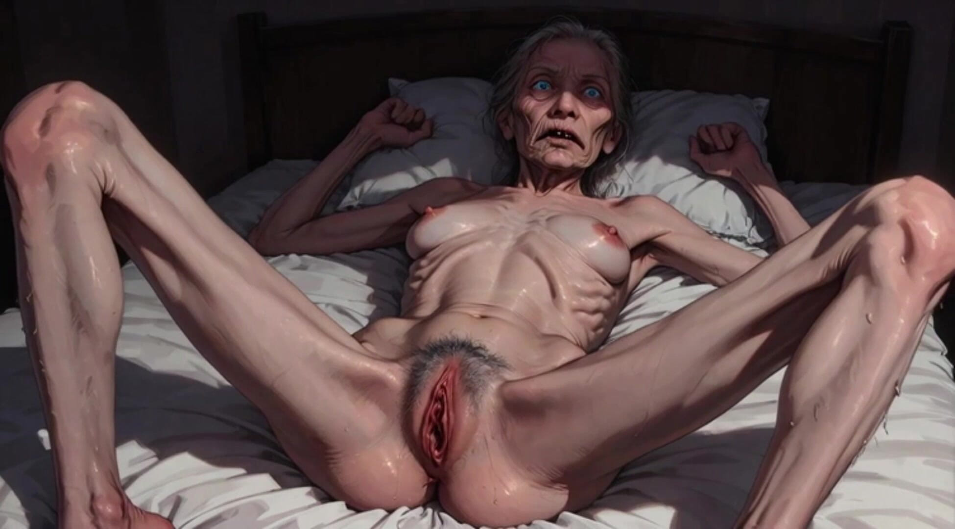 Very Old Skinny Granny Solo Session - Rubbing My Thin Hairy Wet Pussy Until I Cum