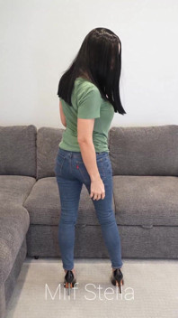 Jeans, Tee & Black Hair
