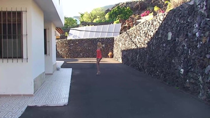 Nikky Thorne's Teen Club: Hot blonde pissing in the backyard