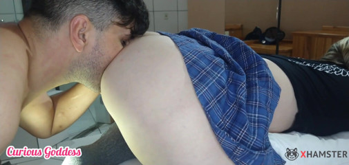 Adrian And Curious: Curious Goddess college girl long socks small tits sucking blowjob...