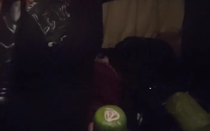 pornishprincess: Sucking on Doubledildo