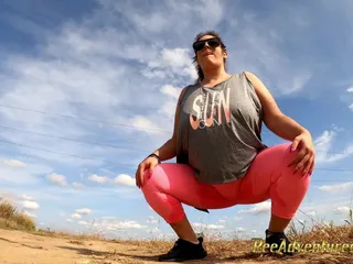 Pee Adventures: Fat woman desperate to pee, empties her full bladder - She...