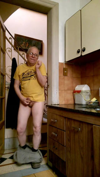 Dildo Man and Cross Hard Sex: Fingering my ass in the kitchen