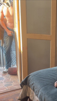 Mask Invades Tattooed Redhead: Rough Blowjob, Slap in the Face and Cum on the Face