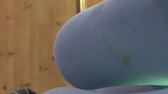 Pale Blue Pantyhose Feet