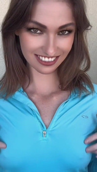 No Bra Super Cold Hard Nipples in Workout Gear