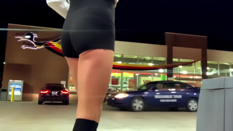 CindieLove: Hot dildo ass fucking in hotel Hallway in short shorts