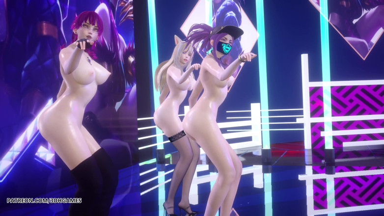 3D-Hentai Games: Exid - Yo &amp; Tú Ahri Akali Evelynn, sexy danza desnuda - Liga...