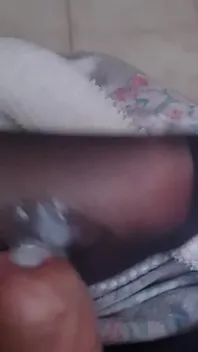 Footjob with Nylon Socks on the Sofa'