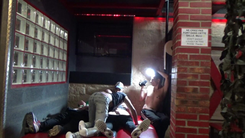 Gaybareback: Webcam porn gay fucked by 2 scally boys in backroom
