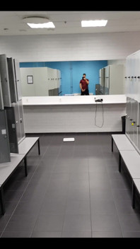 At the gym locker room