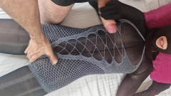 Nylon Xtreme: POV Elena Clark Masturbation Nylon Grau Und Schwarz