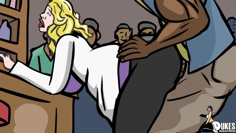 Dukes Hardcore Honeys: MILF Jerman dikongkek gangbang di bar oleh zakar hitam
