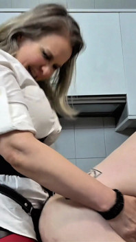 Domestic Slave Husband Fucked in the Kitchen