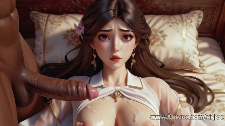 AI-JOE: Une Chinoise en costume ancien, meilleure pipe, 3p, et stimulation des...