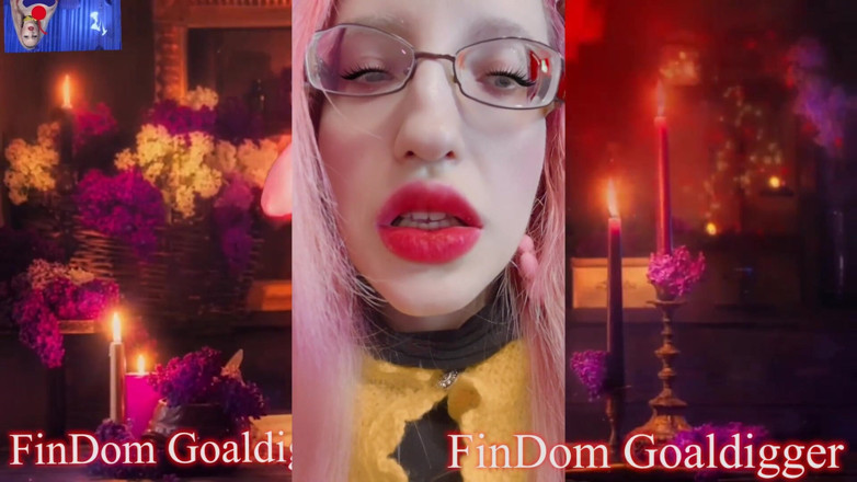 FinDom Goaldigger: Masturbándose la transformación de grandes labios rojos