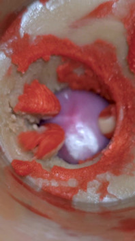 The Camera Inside the Deep Pussy Records a Huge Ejaculation with a Stuck Condom 4K
