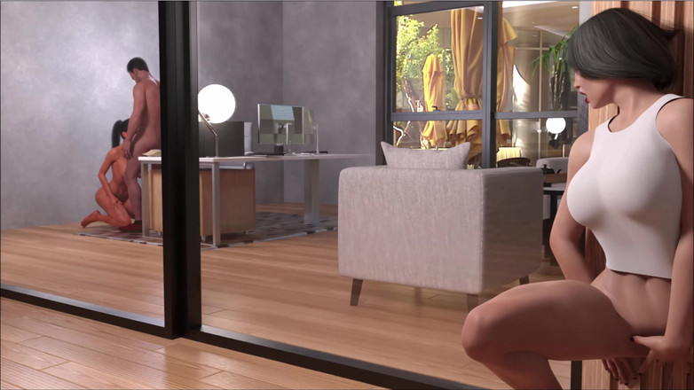 Snip Gameplay: 退屈な妻3 ムーア夫人は夫のオフィスに行き、彼にフェラチオをしました