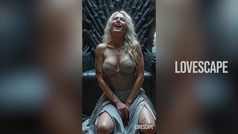Lovescape: Daenerys Goddess एकल - फुहार छोड़ने वाली ड्रैगन क्वीन हस्तमैथुन