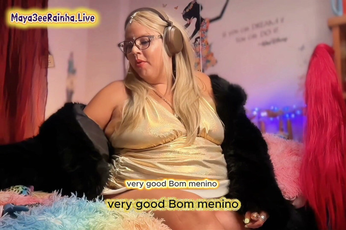 Goddess Maya3ee Rainha: Dampfende heiße WICHsanleitung mit brasilianischer MILF-bBW-göttin in Gold