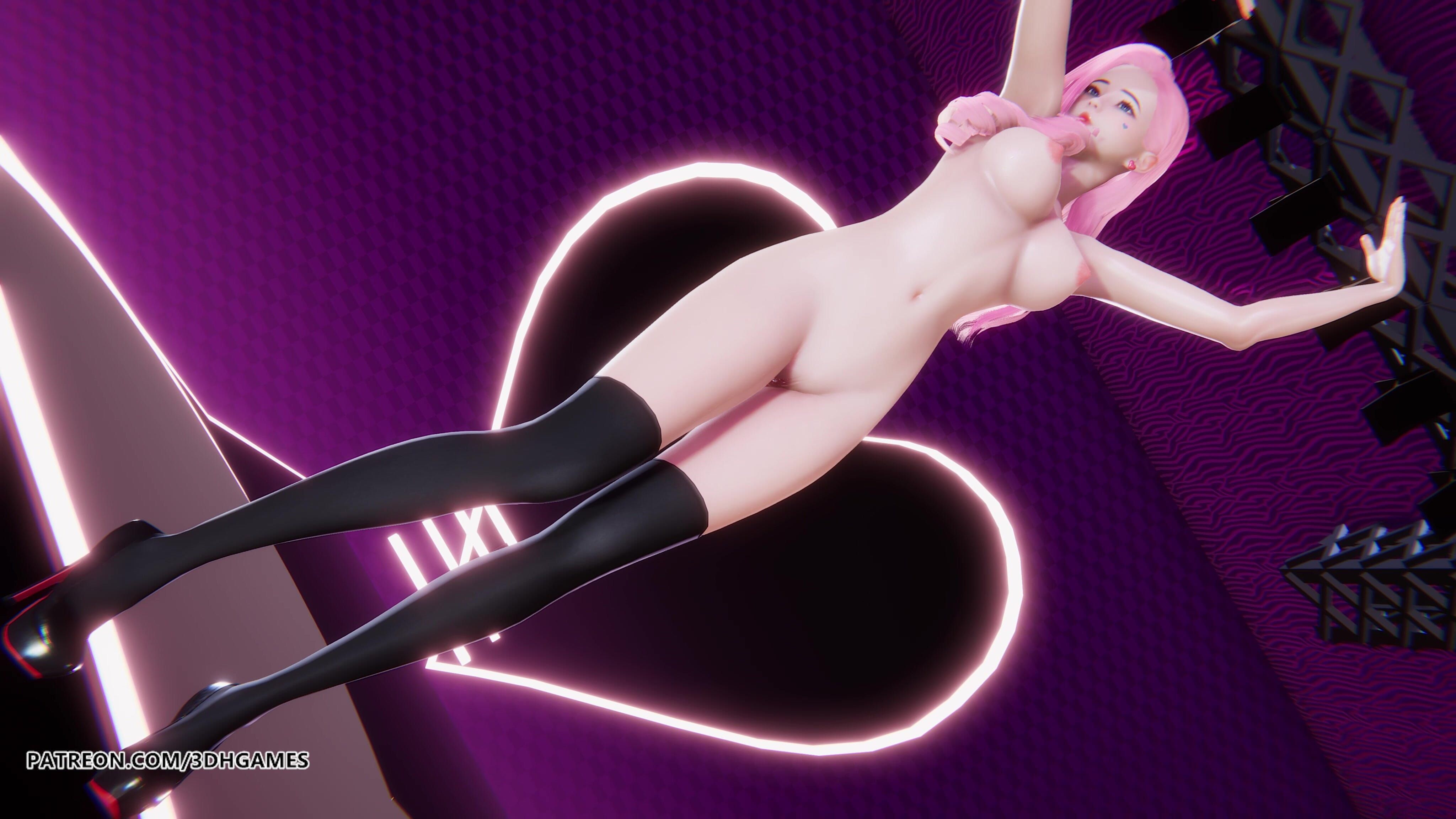 [mmd] Apink Chobom - Copycat Ahri Seraphine Sexy Nude Dance League of Legends Uncensored Hentai