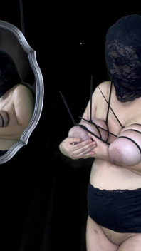 Horny Slut Zip Ties Her Huge Milky Tits 4K