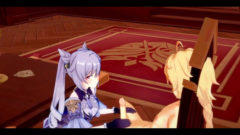 HentaiTubes: Hentai Impak Genshin - Aether x Ganyu Handjoob dan dikongkek - lucah...