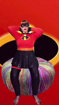 Elastigranny: superior superhéroe puta chupando, mamada corta