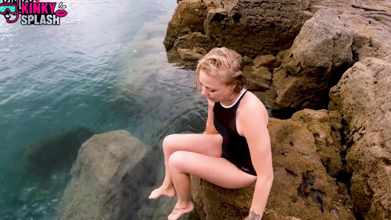 UKCuteGirl: Erotic Underwater Swimsuit Strip: Tease to Nude in Sea