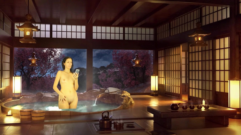 TheoryOfSex: Banyoda sidik cezası. Çıplak okuma. Japon hamamı. Julia V Earth.