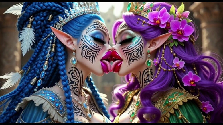 Hot girl dancing: Beautiful Elves Princess Kissing, Ai Animation