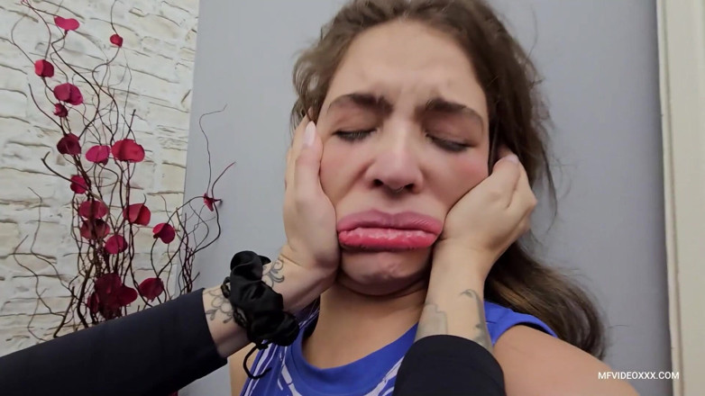 MF Dominance: Smashing the Stupid Teen's Face with Her Hands
