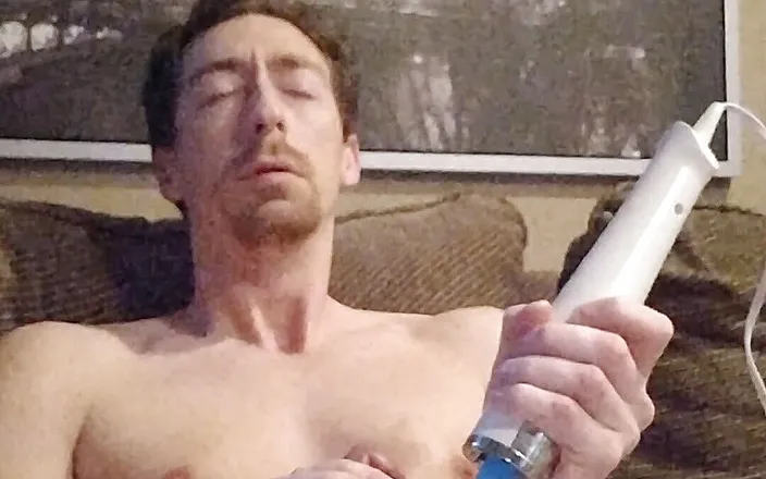 Big Daddy Dommmm: First time using Hitachi wand on my dick on camera