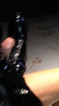 Mistress Nikki Slave Dean Boot Worship Foot Job and Cum!