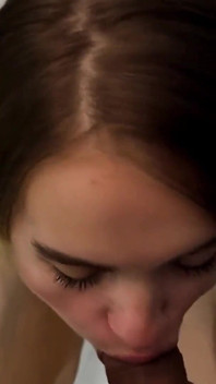 Huge Dick for My Sister-in-law. Schoolgirl Gives a Blowjob While Parents Are Away