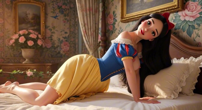 My night collection: Snow White Passionate Night in Enchanted Castle Bedroom with Classic...