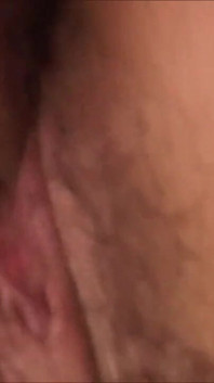 Hairy pussy of the sexy young chick was fucked and her face creamed