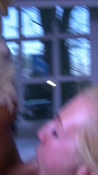 Hot blonde does anal fuck on office table with huge cock