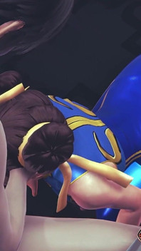 Chun li street fighter 6 sepong kontol - gadis anime dengan kostum cosplay lagi asik nyepong kontol sampai dicrot di muka - pov