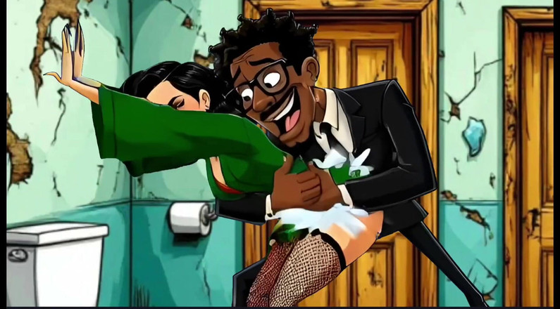 Octopussy Lovers Club: Sürtük Evli Kadın Edepsiz Umumi Tuvalette Sikiliyor. Karikatür