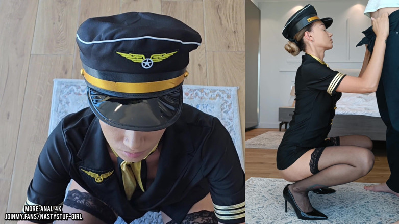 Nastystuf Girl: Díra v zadku letušky je pulzující a žíznivá pro ptáka