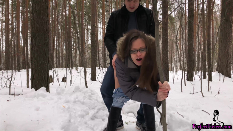 PerfectHelen: Teen deep sucking and sensual fucking in the wood - outdoor