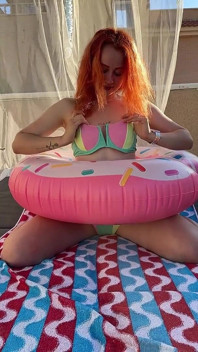 Inflatable Fetish: Circle Humping on Sun Bed